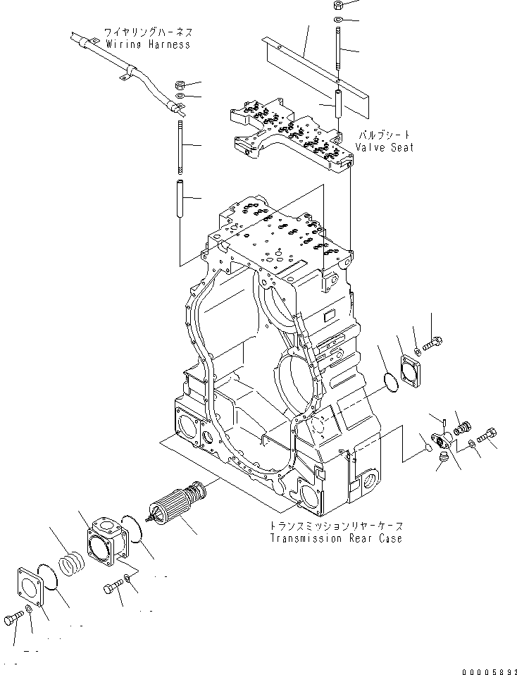 Komatsu parts book diagram for HM350-1L S/N A10001-UP: TRANSMISSION (ACCESSORY) (1/2)