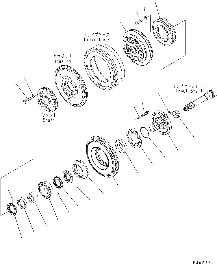 Komatsu parts book diagram for HM350-1L S/N A10001-UP: TRANSMISSION (TORQUE CONVERTER)