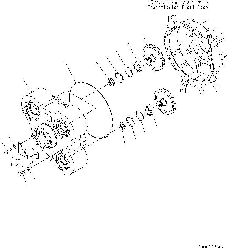 Komatsu parts book diagram for HM350-1L S/N A10001-UP: TRANSMISSION (POWER TAKEOFF AND CHARGE PUMP)