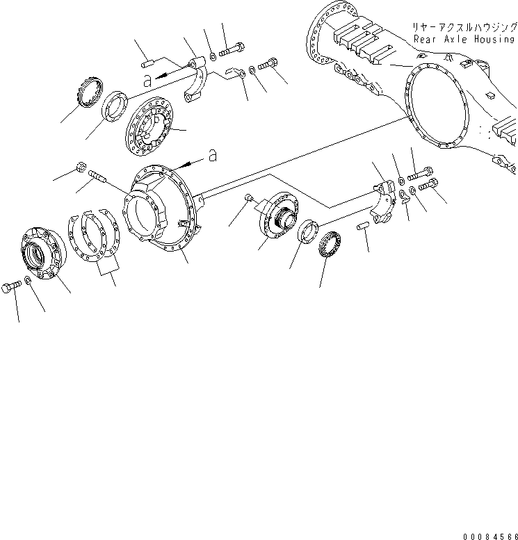 Komatsu parts book diagram for HM350-1L S/N A10001-UP: REAR AXLE (CARRIER)