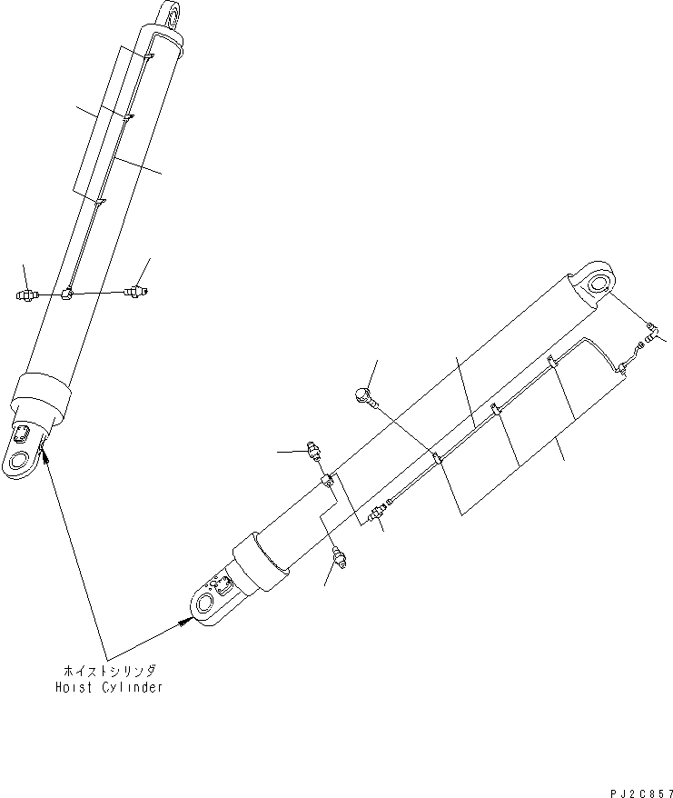 Komatsu parts book diagram for HM350-1L S/N A10001-UP: REAR FRAME LUBRICATION