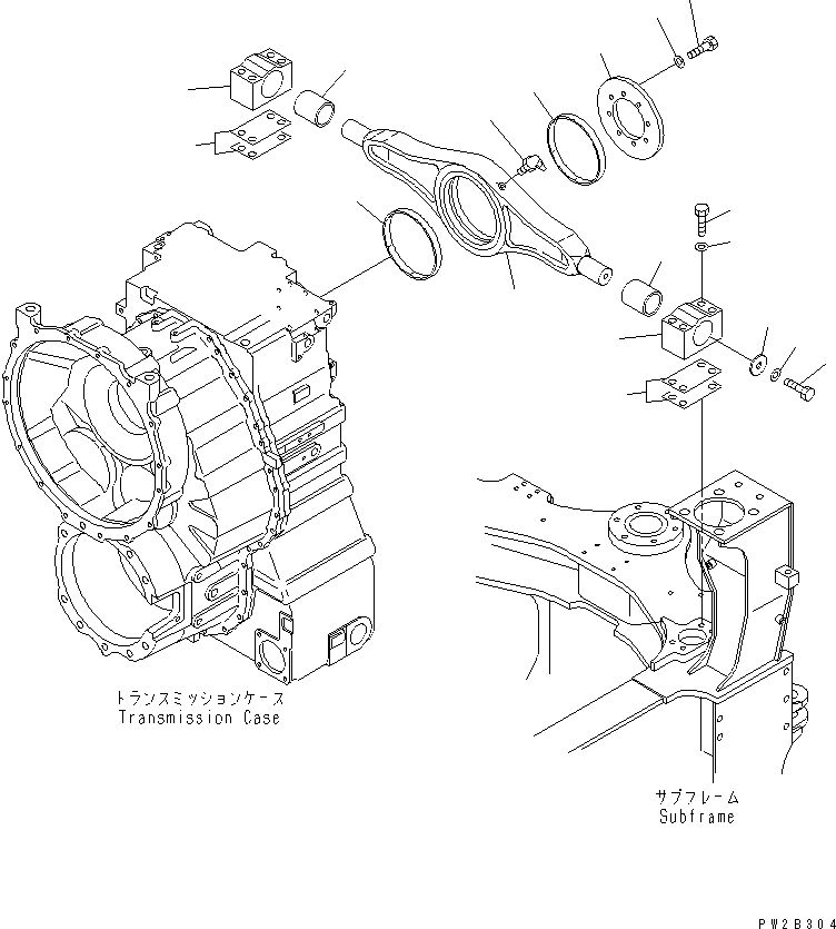Komatsu parts book diagram for HM350-1L S/N A10001-UP: TRANSMISSION (MOUNTING)