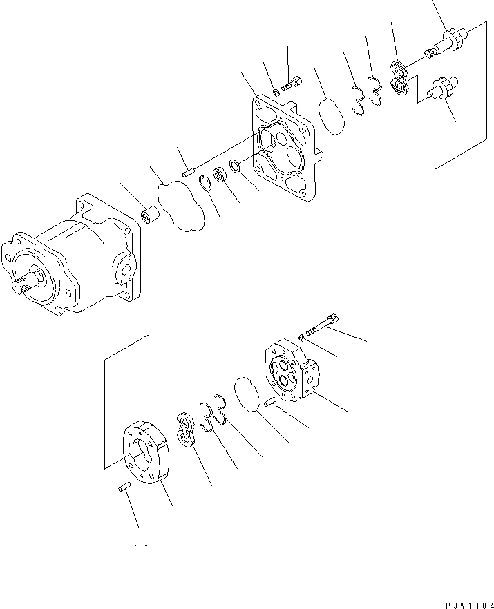 Komatsu parts book diagram for HM350-1L S/N A10001-UP: PUMP ASSEMBLY (SAR90+18) (2/2)