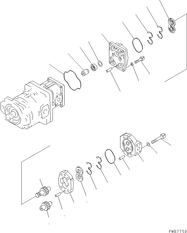 Komatsu parts book diagram for HM350-1L S/N A10001-UP: PUMP ASSEMBLY (SAR80+12+8) (3/3)