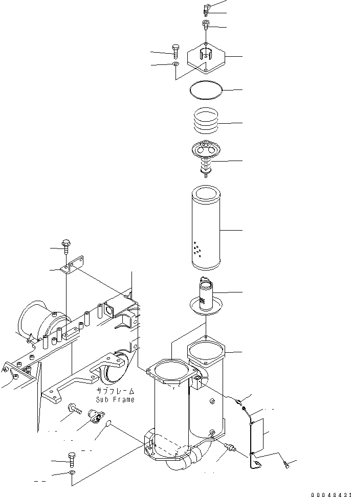 Komatsu parts book diagram for HM350-1L S/N A10001-UP: TRANSMISSION LINE FILTER