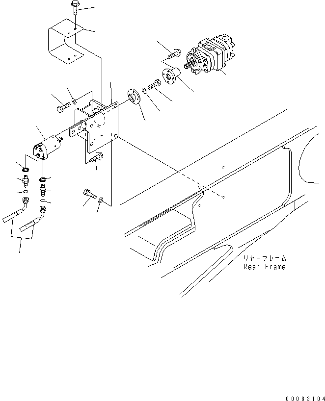 Komatsu parts book diagram for HM350-1L S/N A10001-UP: DIFFERENTIAL LOCK PIPING (MOTOR¤ PUMP AND RELATED PARTS)