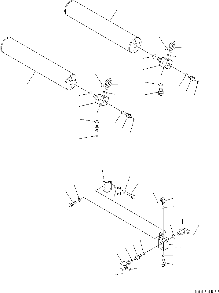 Komatsu parts book diagram for HM350-1L S/N A10001-UP: ACCUMULATOR AND CONNECTING PARTS