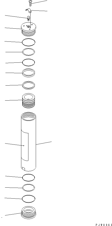 Komatsu parts book diagram for HM350-1L S/N A10001-UP: ACCUMULATOR (BRAKE CONTROL) (INNER PARTS)