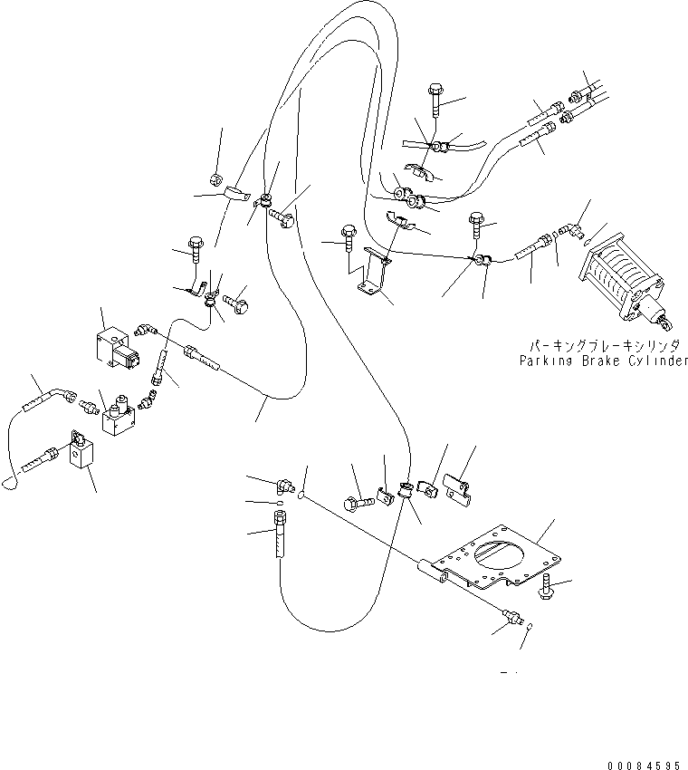 Komatsu parts book diagram for HM350-1L S/N A10001-UP: BRAKE PIPING (BRAKE ACTUATING HOSE)