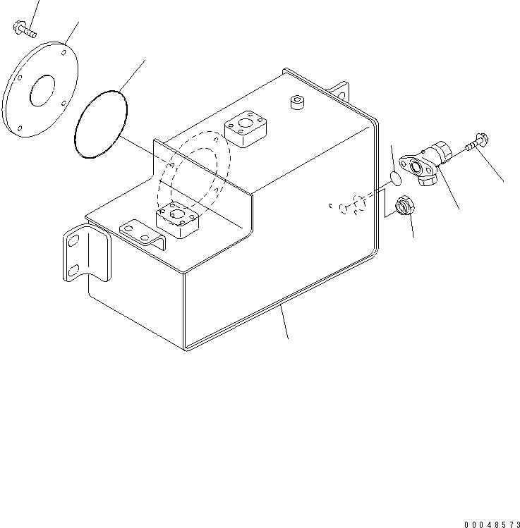 Komatsu parts book diagram for HM350-1L S/N A10001-UP: BRAKE SUB TANK