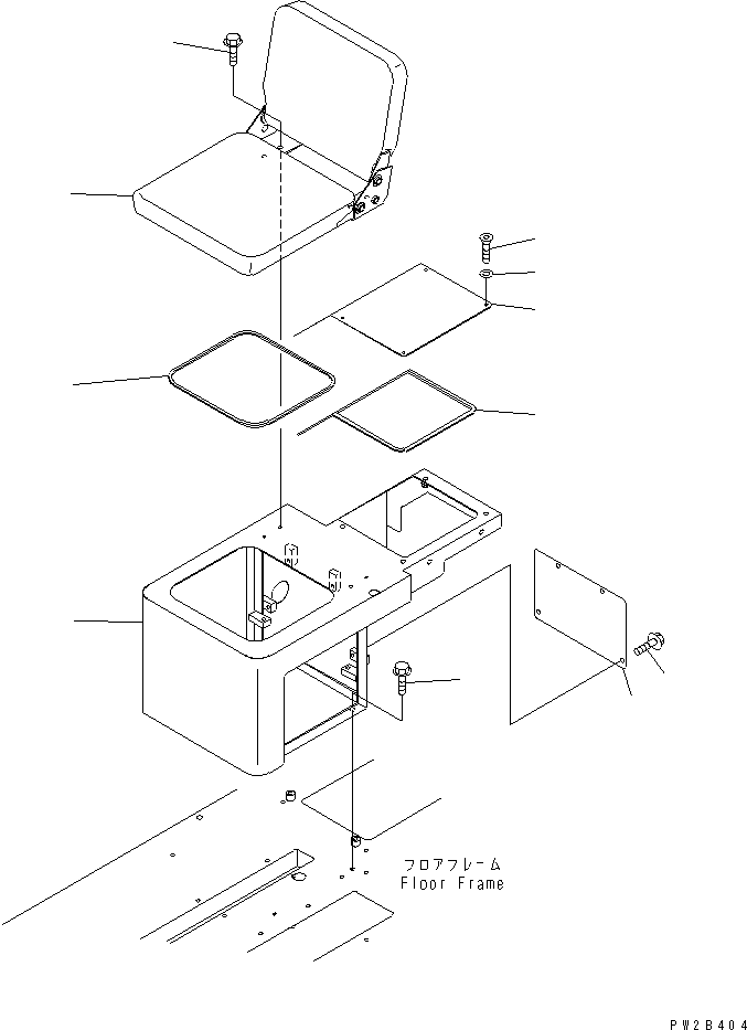 Komatsu parts book diagram for HM350-1L S/N A10001-UP: AUXILIARY SEAT
