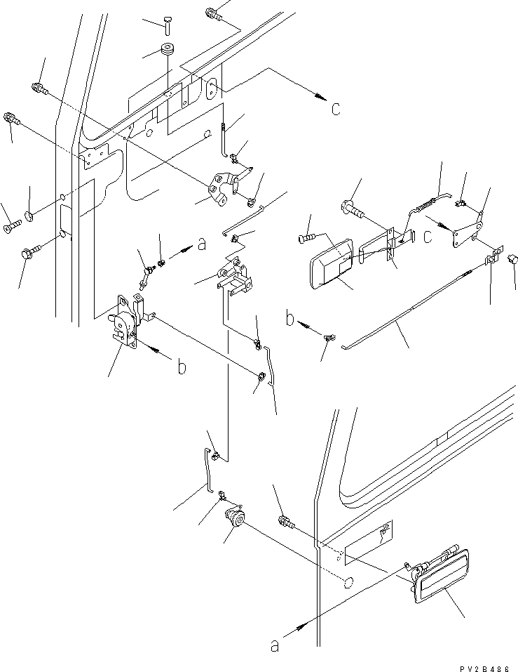 Komatsu parts book diagram for HM350-1L S/N A10001-UP: OPERATOR'S CAB (L.H. DOOR¤ DOOR LOCK) (WITH RADIO OR STEREO CASSETTE)