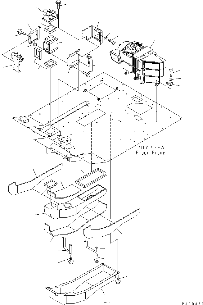 Komatsu parts book diagram for HM350-1L S/N A10001-UP: AIR CONDITIONER AND AIR DUCT