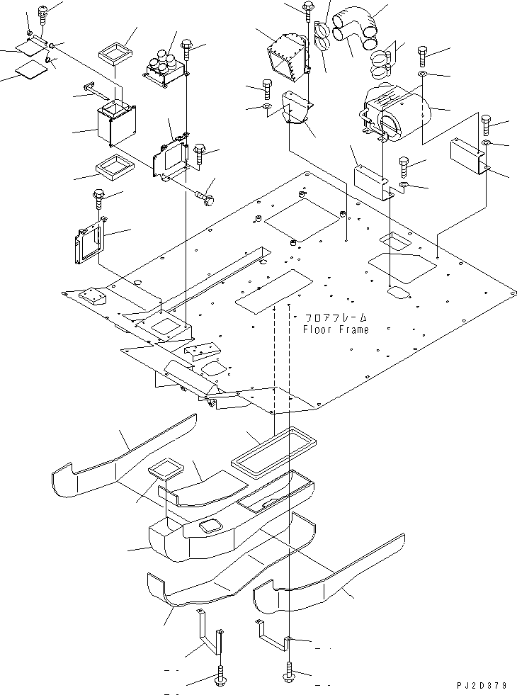 Komatsu parts book diagram for HM350-1L S/N A10001-UP: AIR CONDITIONER (CAB HEATER)