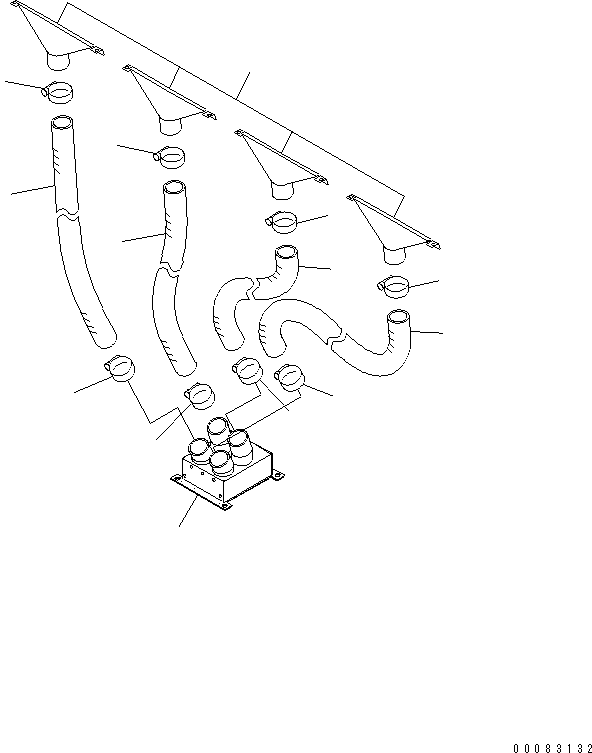 Komatsu parts book diagram for HM350-1L S/N A10001-UP: AIR CONDITIONER (CAB HEATER) (HEATER PIPING)