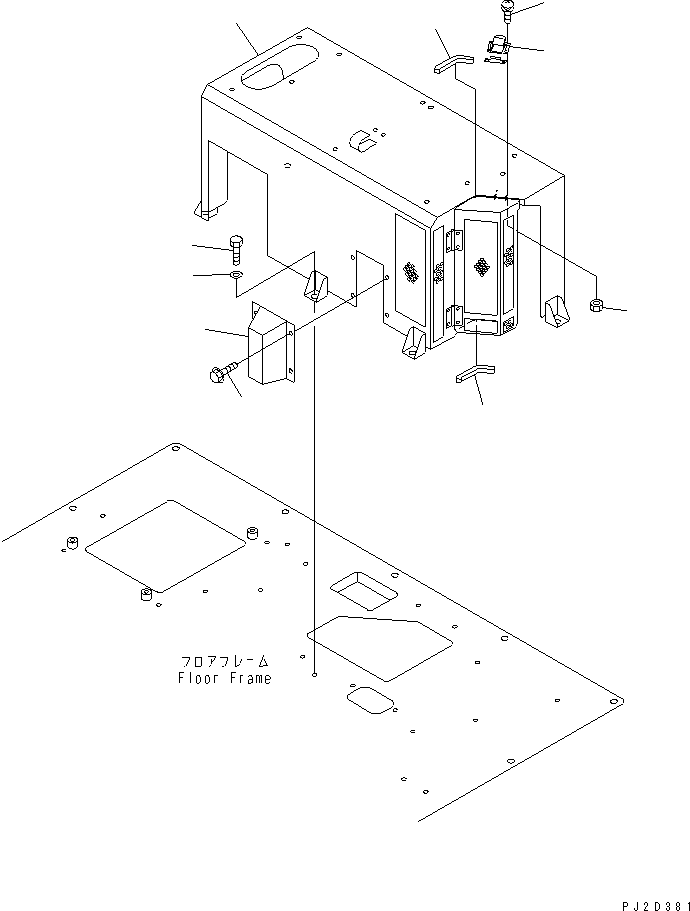 Komatsu parts book diagram for HM350-1L S/N A10001-UP: AIR CONDITIONER (CAB HEATER) (HEATER COVER)