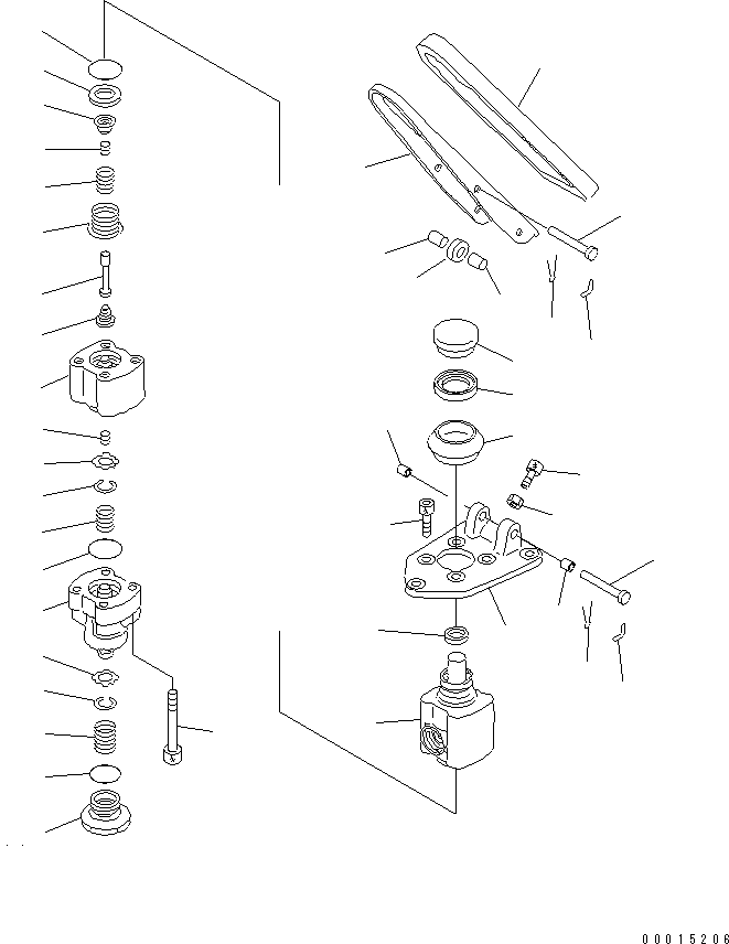 Komatsu parts book diagram for HM350-1L S/N A10001-UP: FLOOR (BRAKE VALVE) (INNER PARTS)