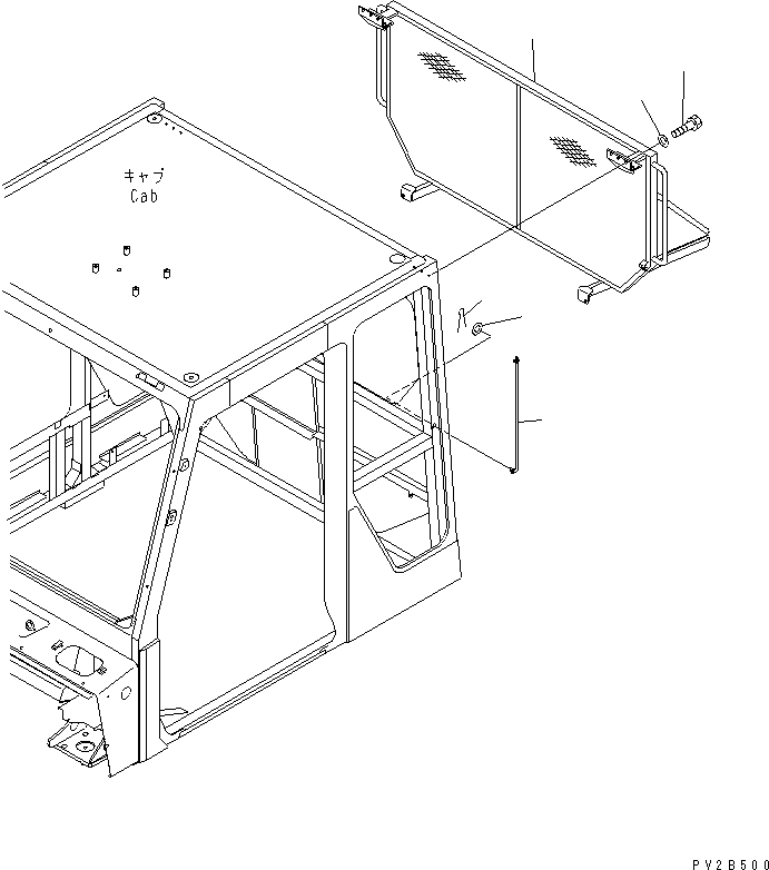 Komatsu parts book diagram for HM350-1L S/N A10001-UP: CAB GUARD
