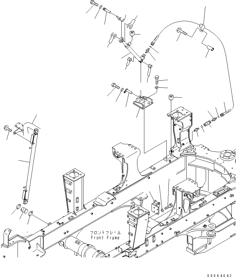 Komatsu parts book diagram for HM350-1L S/N A10001-UP: CAB (TILT CYLINDER AND RELATED PARTS)