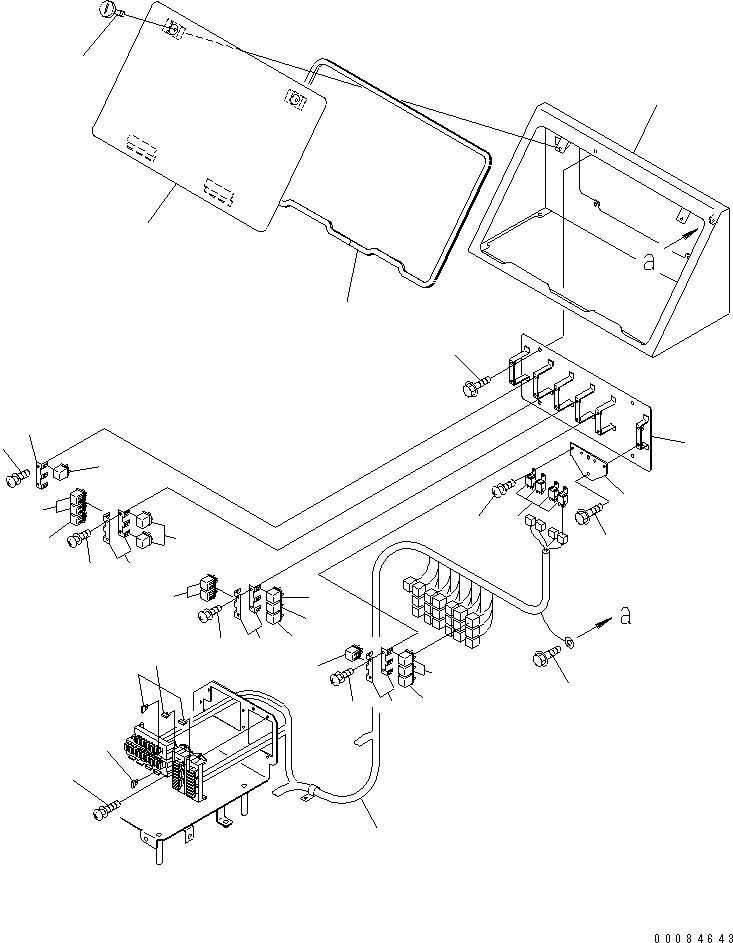 Komatsu parts book diagram for HM350-1L S/N A10001-UP: CAB ELECTRICAL (FUSE AND RELAY)