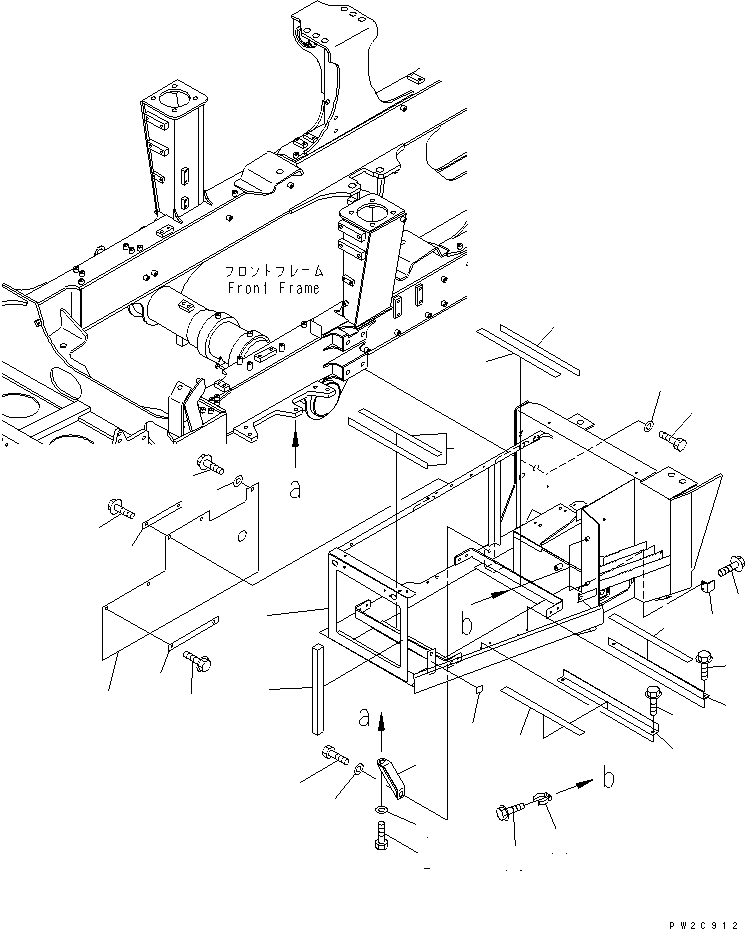 Komatsu parts book diagram for HM350-1L S/N A10001-UP: FENDER (L.H. LOWER) (1/2)