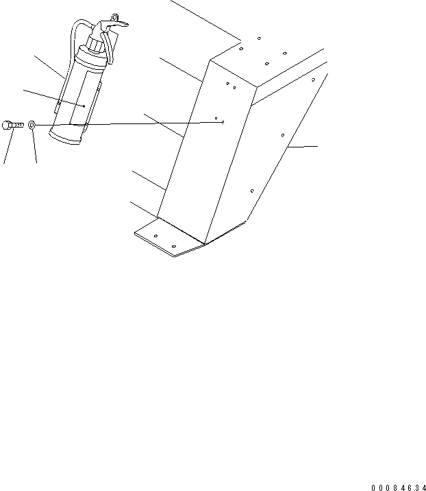 Komatsu parts book diagram for HM350-1L S/N A10001-UP: FIRE EXTINGUISHER