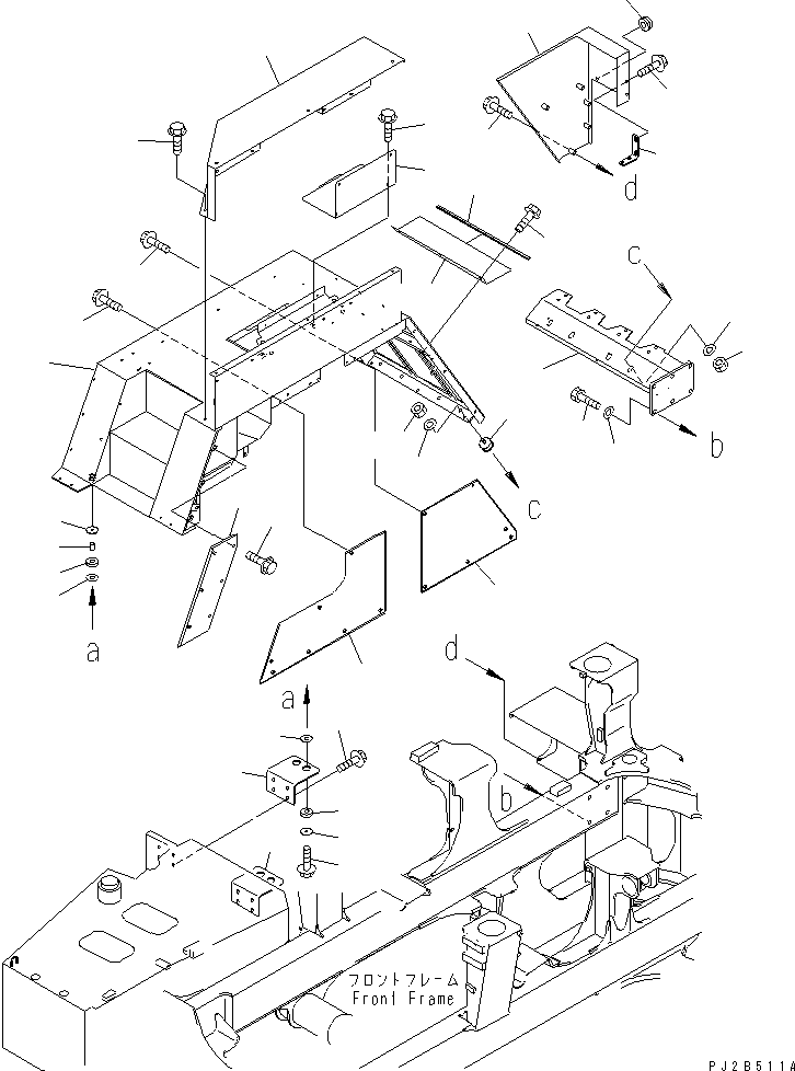 Komatsu parts book diagram for HM350-1L S/N A10001-UP: FENDER (R.H. UPPER)