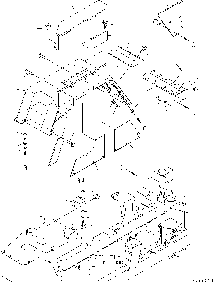 Komatsu parts book diagram for HM350-1L S/N A10001-UP: FENDER (R.H. UPPER) (WITH SIDE LAMP)