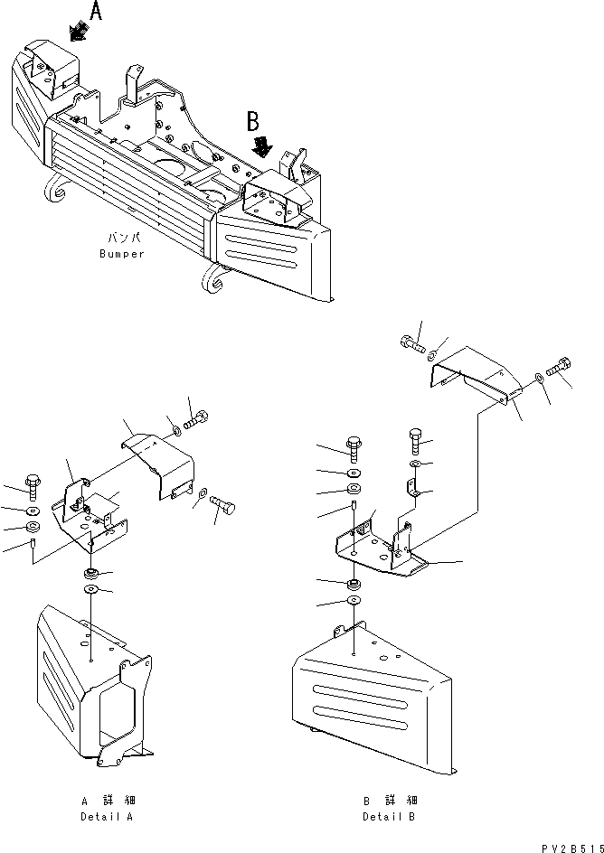Komatsu parts book diagram for HM350-1L S/N A10001-UP: HEAD LAMP BRACKET AND MOUNTING PARTS