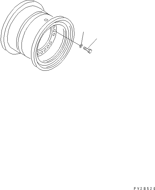 Komatsu parts book diagram for HM350-1L S/N A10001-UP: RIM (MOUNT BOLTS AND WASHERS)