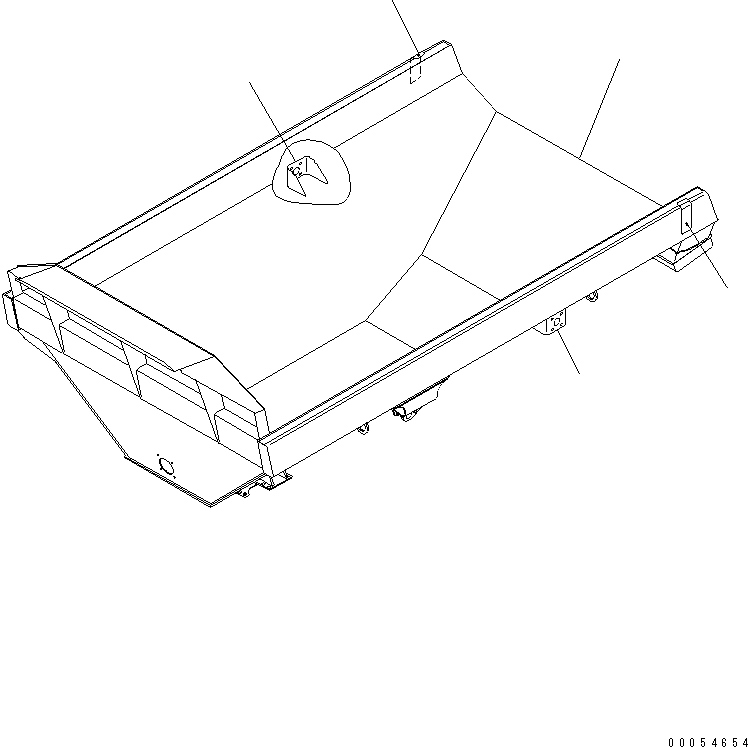 Komatsu parts book diagram for HM350-1L S/N A10001-UP: BODY (FOR NEW TAIL GATE)
