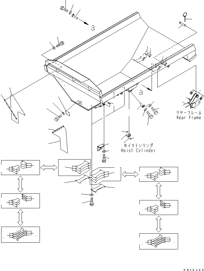 Komatsu parts book diagram for HM350-1L S/N A10001-UP: BODY (ACCESSORY AND PARTS)(#A10001-A10014)