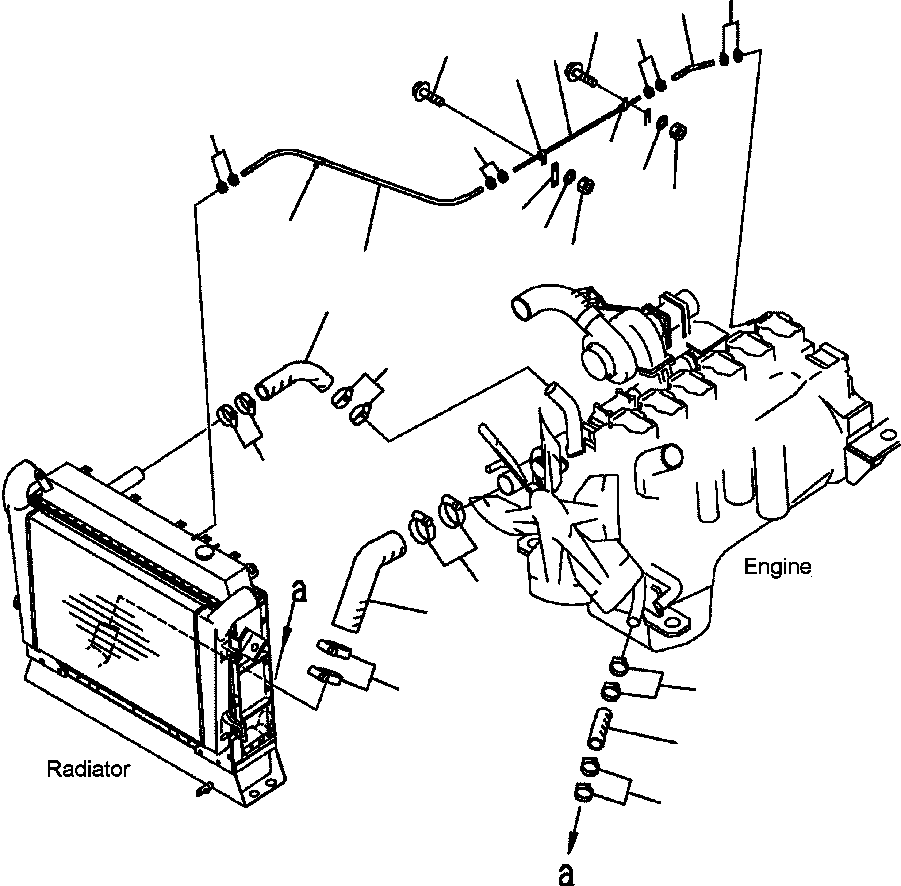 Dump Trucks Komatsu / HM350-1L S/N A10001-UP(HM3501L) / FIG. B0110-01A0 ENGINE HOSE(B-004 : B0110-01A0)