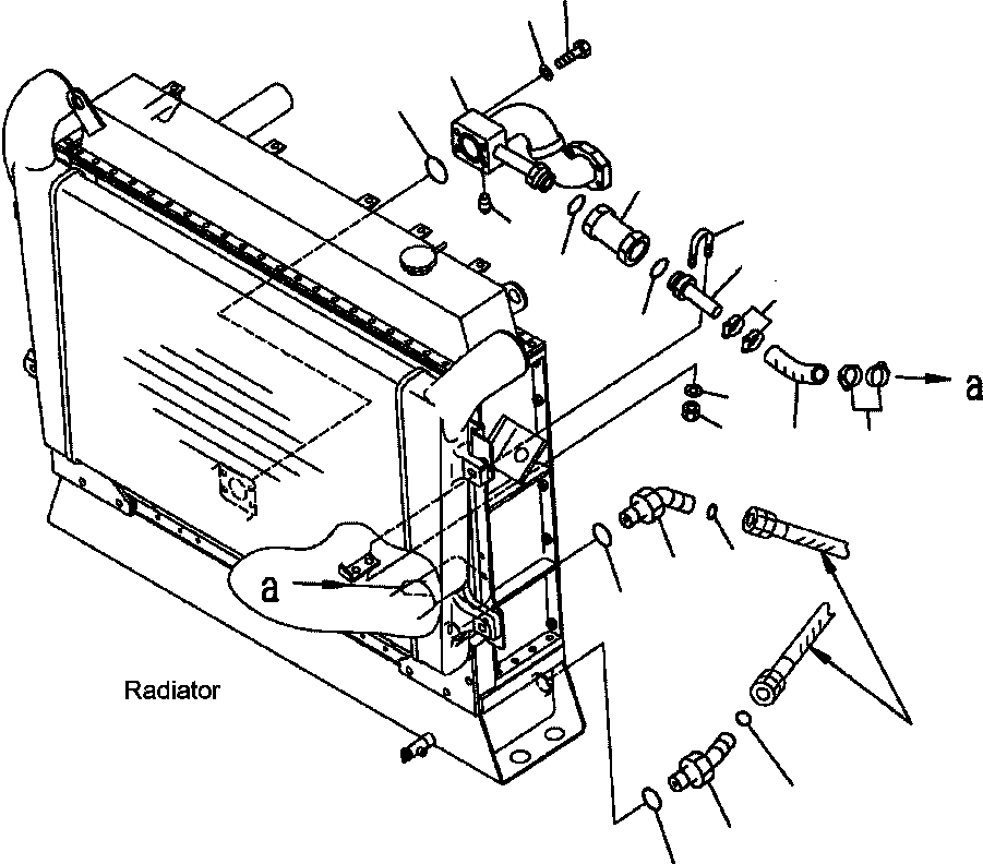 Dump Trucks Komatsu / HM350-1L S/N A10001-UP(HM3501L) / FIG. C0110-03A0 RADIATOR - BRAKE COOLING PIPING(C-006 : C0110-03A0)