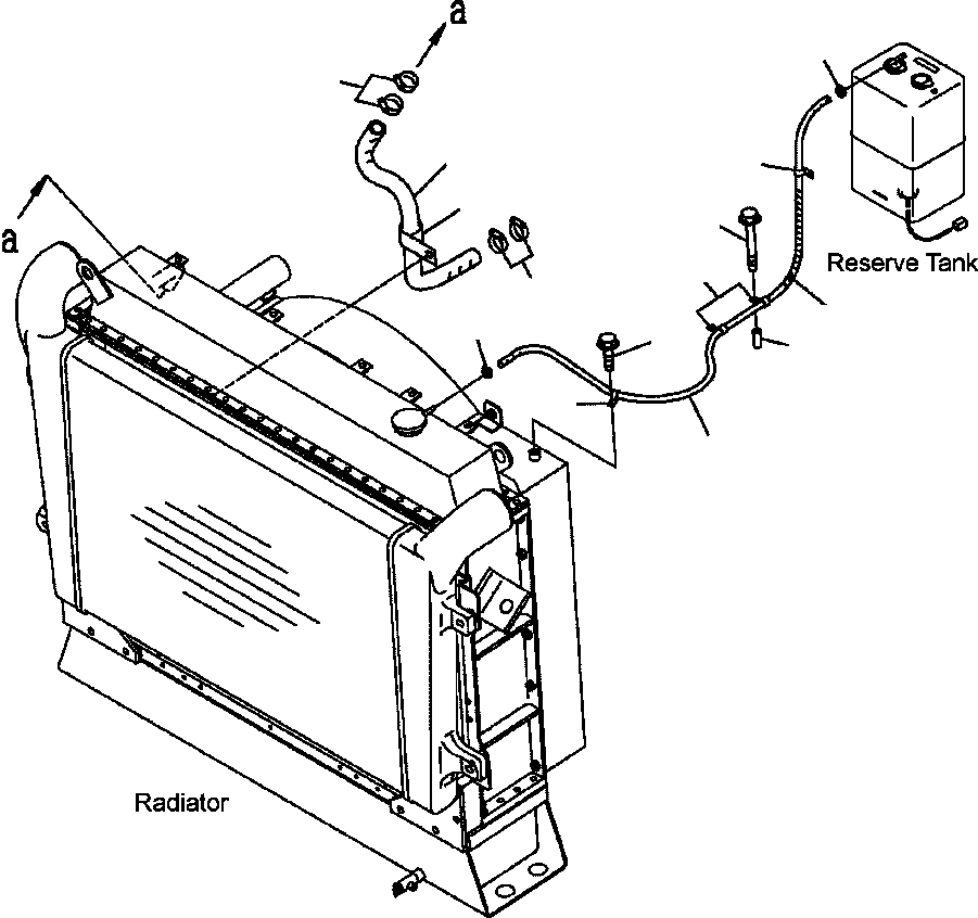 Dump Trucks Komatsu / HM350-1L S/N A10001-UP(HM3501L) / FIG. C0120-01A0 RADIATOR - RESERVE TANK COOLANT LINE(C-016 : C0120-01A0)
