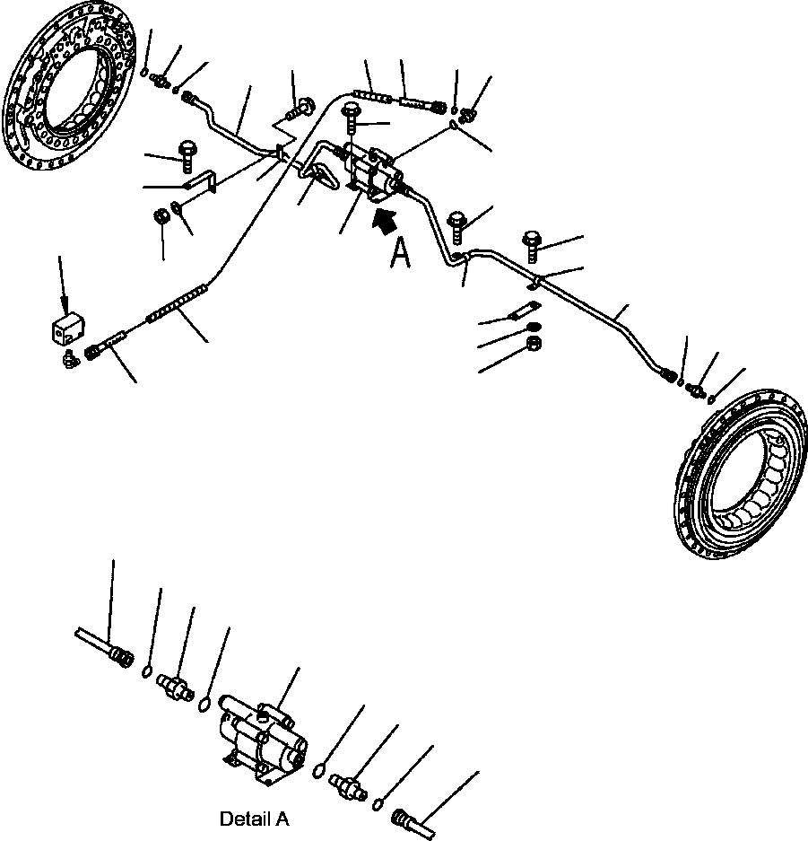 Dump Trucks Komatsu / HM350-1L S/N A10001-UP(HM3501L) / FIG. F3455-01A0 CENTER BRAKE - PIPING(F-076 : F3455-01A0)