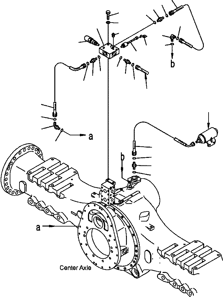 Dump Trucks Komatsu / HM350-1L S/N A10001-UP(HM3501L) / FIG. F3456-02A0 CENTER BRAKE COOLING - DIFFERENTIAL LOCK(F-082 : F3456-02A0)