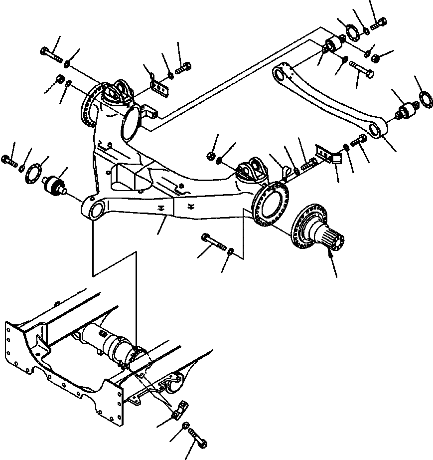 Dump Trucks Komatsu / HM350-1L S/N A10001-UP(HM3501L) / FIG. F3820-01A0 FRONT AXLE SUPPORT(F-102 : F3820-01A0)