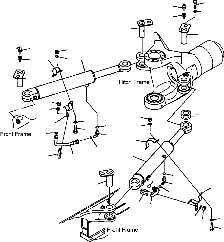 Dump Trucks Komatsu / HM350-1L S/N A10001-UP(HM3501L) / FIG. J3160-01A0 STEERING CYLINDER AND PIPING(J-016 : J3160-01A0)