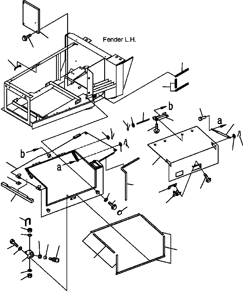 Dump Trucks Komatsu / HM350-1L S/N A10001-UP(HM3501L) / FIG. M3210-02A0A FENDER - L.H. LOWER (2/2)(M-012 : M3210-02A0A)