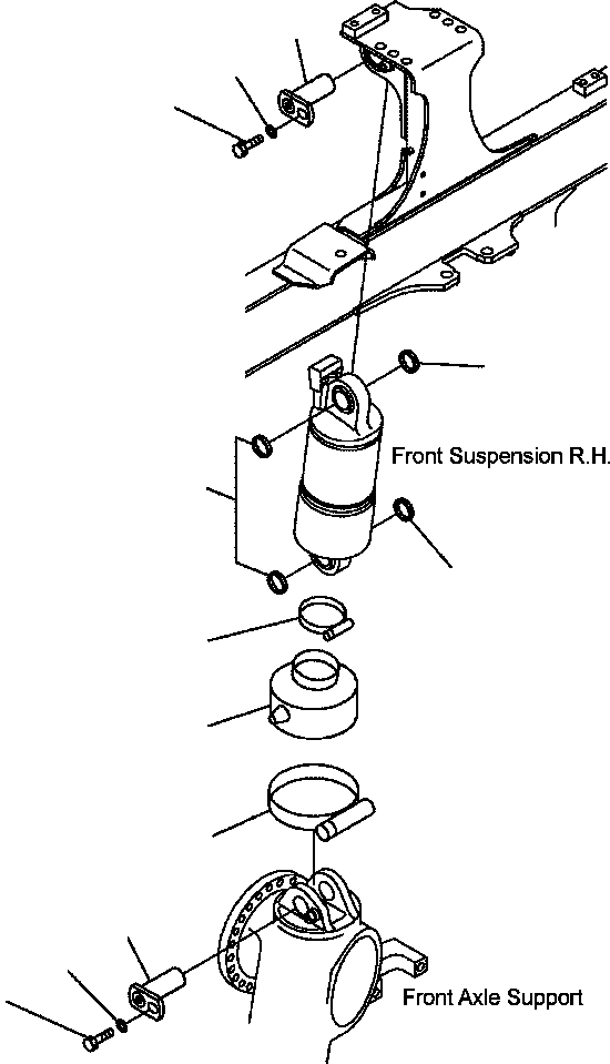 Dump Trucks Komatsu / HM350-1L S/N A10001-UP(HM3501L) / FIG. S3200-02A0 FRONT SUSPENSION (R.H.)(S-016 : S3200-02A0)