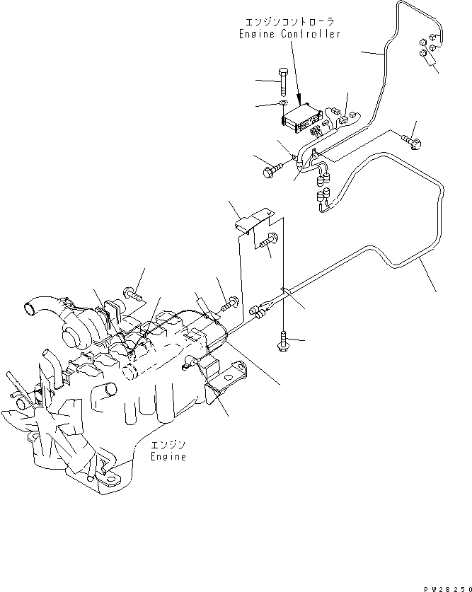 Komatsu parts book diagram for HM400-1L S/N A10001-UP: ENGINE HARNESS