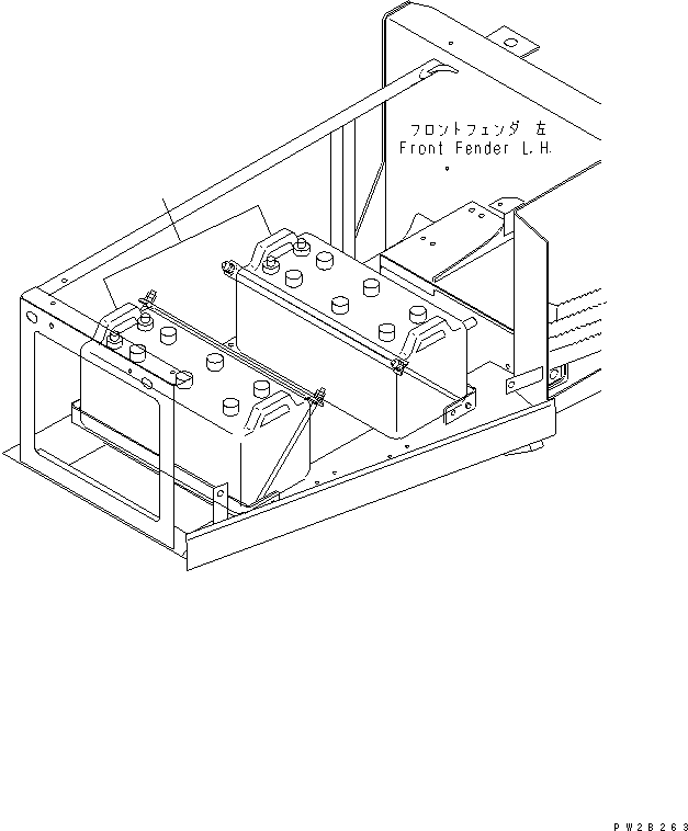 Komatsu parts book diagram for HM400-1L S/N A10001-UP: BATTERY