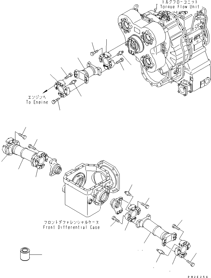 Komatsu parts book diagram for HM400-1L S/N A10001-UP: FRONT DRIVE SHAFT