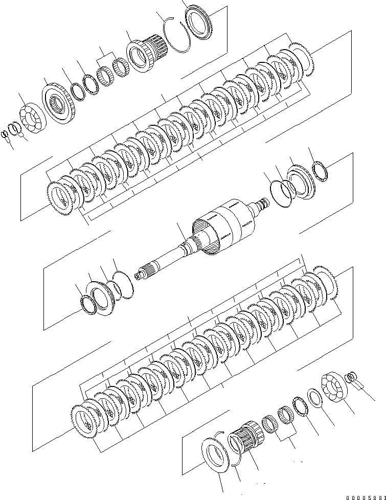 Komatsu parts book diagram for HM400-1L S/N A10001-UP: TRANSMISSION (FORWARD LOW AND REVERSE)