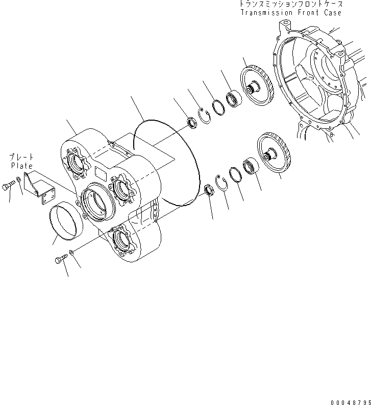 Komatsu parts book diagram for HM400-1L S/N A10001-UP: TRANSMISSION (POWER TAKE OFF AND CHARGE PUMP)