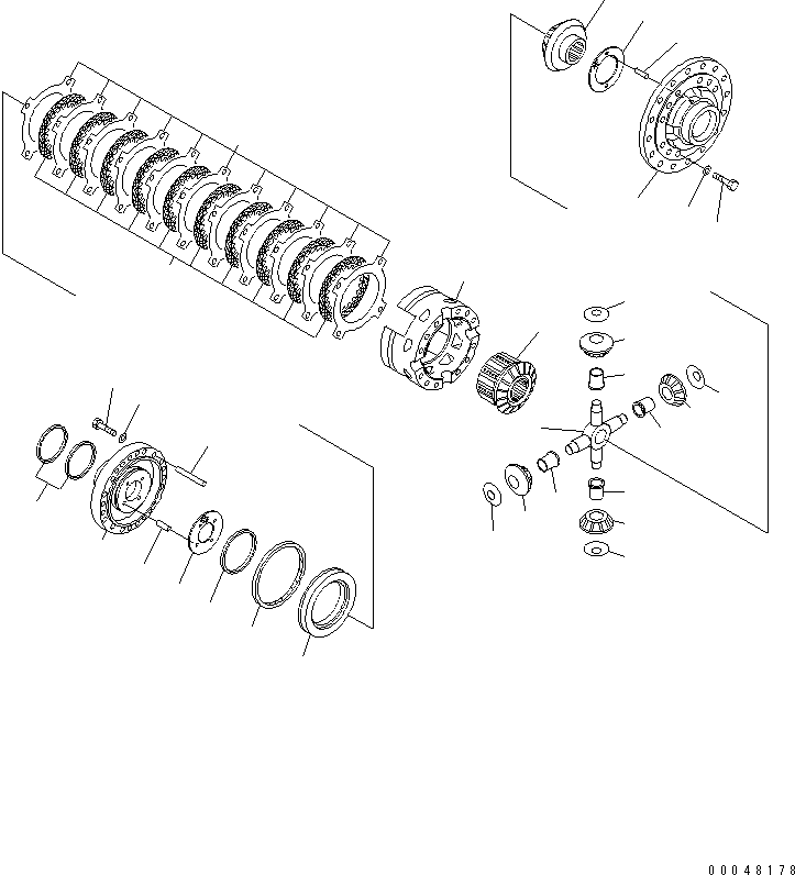 Komatsu parts book diagram for HM400-1L S/N A10001-UP: FRONT DIFFERENTIAL (DIFFERENTIAL LOCK)