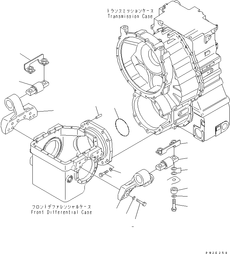 Komatsu parts book diagram for HM400-1L S/N A10001-UP: FRONT DIFFERENTIAL (MOUNTING)