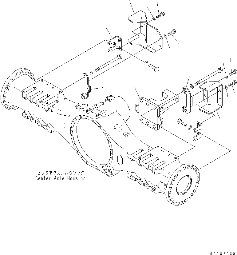 Komatsu parts book diagram for HM400-1L S/N A10001-UP: CENTER BRAKE PIPING (COVER)
