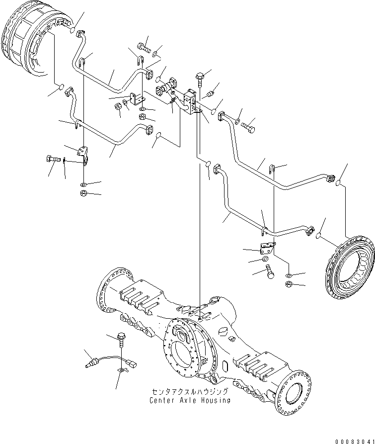 Komatsu parts book diagram for HM400-1L S/N A10001-UP: CENTER BRAKE COOLING